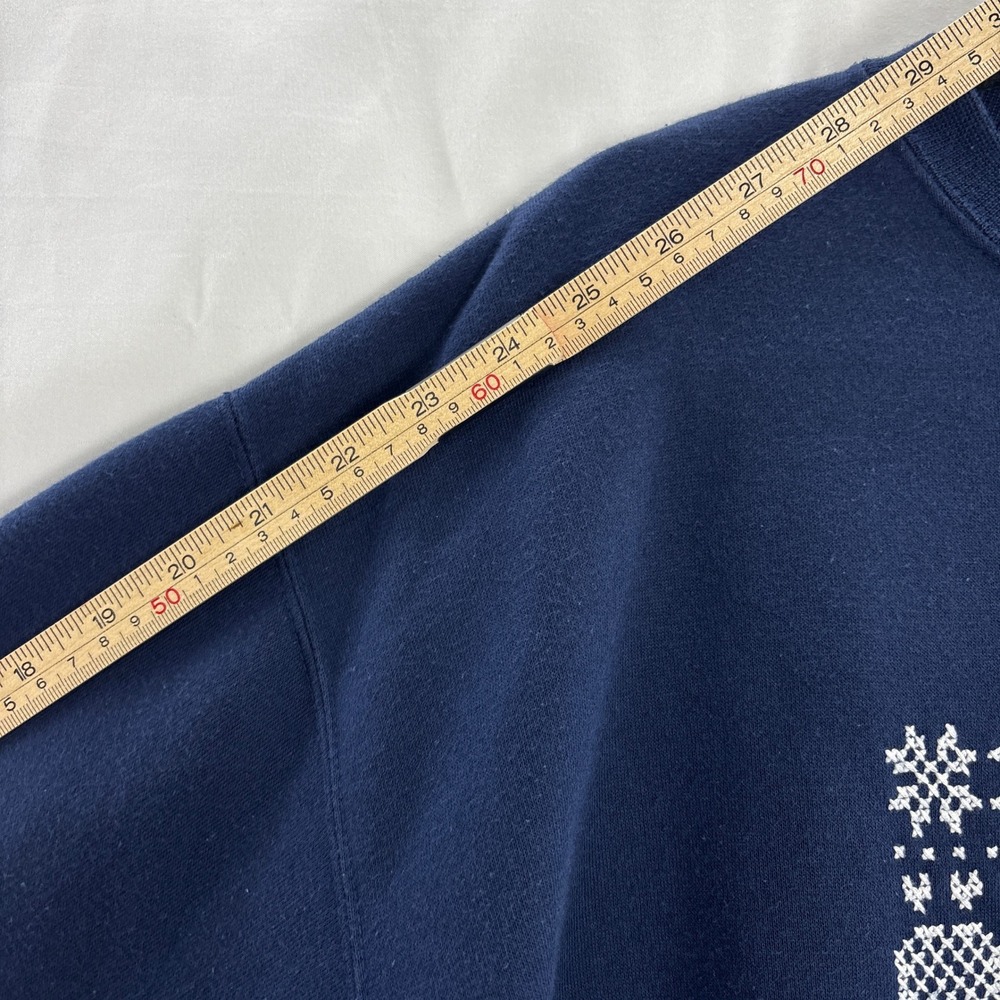 Hunt Club Sweatshirt Woman 1X Navy Blue Snowflake Hearts Fair Isle Crew Neck - Picture 12 of 14